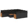 VidaXL Salon de Jardin avec Coussins 11 pcs, Canapés de Terrasse, Ensemble de Meubles de Patio, Mobilier d'Extérieur, Noir 3228022