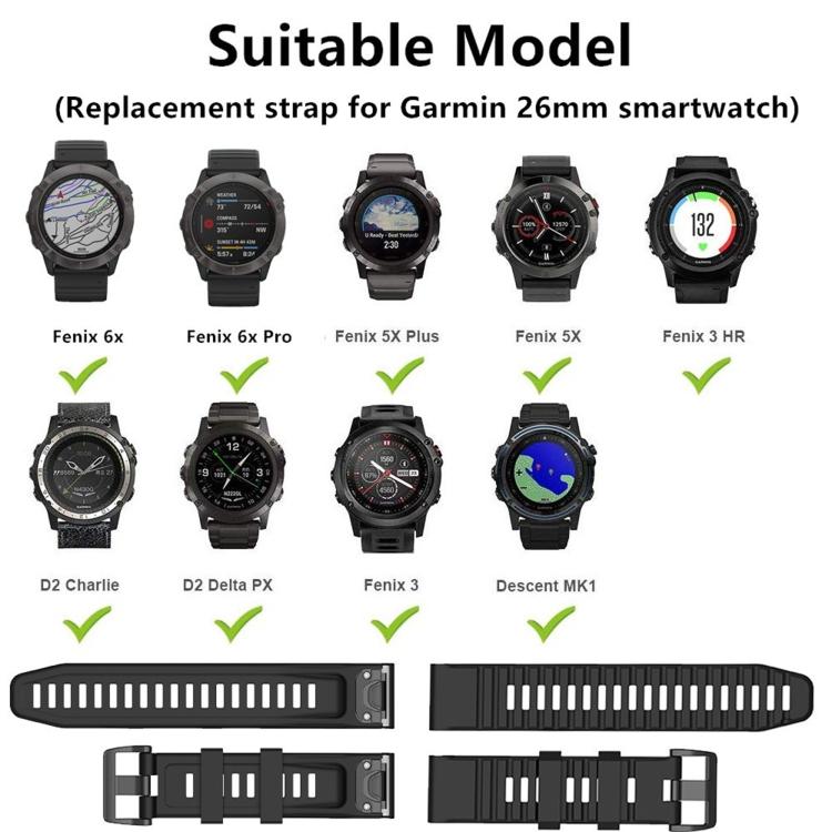 Силиконовый ремешок для часов Garmin Fenix 3 26 мм