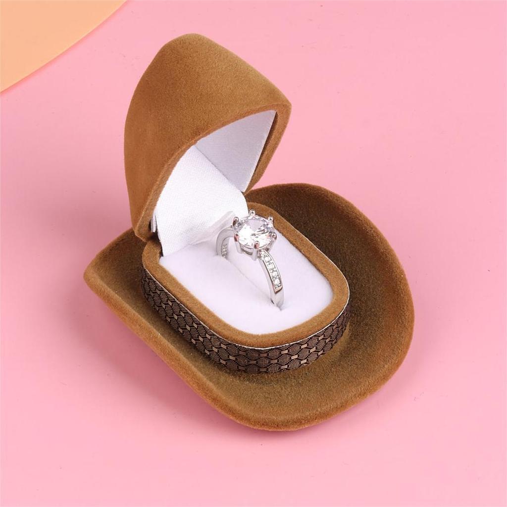Personalized Cartoon Ring Box Western Cowboy Hat Box