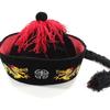 Ancient Chinese Mandarin Hat with Pigtail Halloween Costume Accessories for Men Women Halloween Party Outfit Accessory