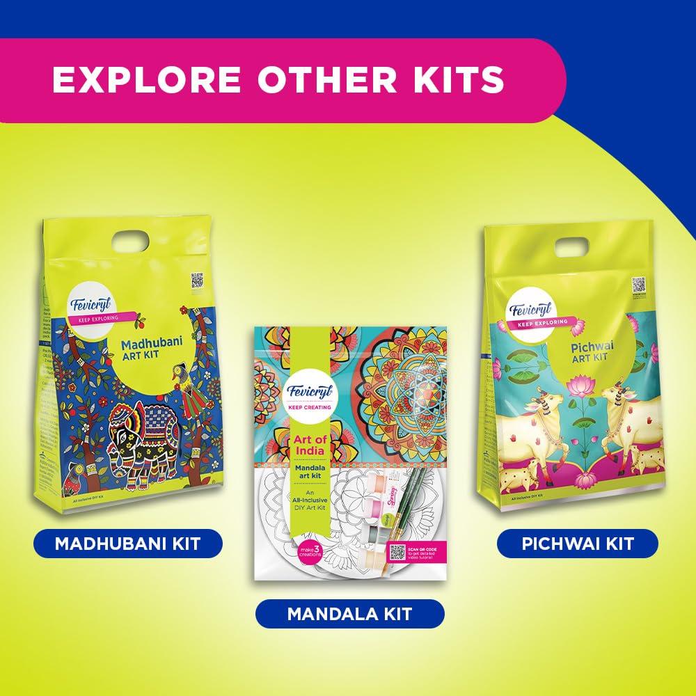 [joom_title] Fevicryl Art Of India Lippan Kit Acrylic Paint 6 Shades  Canvas Brush DIY Festive Art Set India