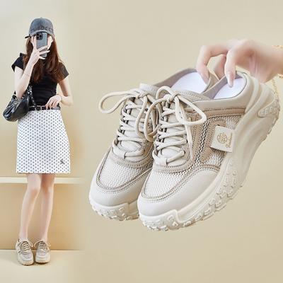 Новые летние полуподдерживающие кроссовки для женщин, сетчатые дышащие, студенческие