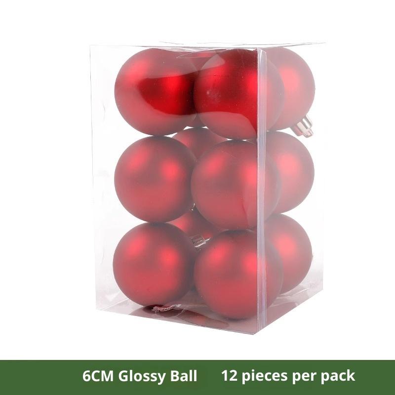 6/12 шт. 3-10 см Рождественские украшения Красные гальванизированные пластиковые рождественские шары Украшения для рождественской елки