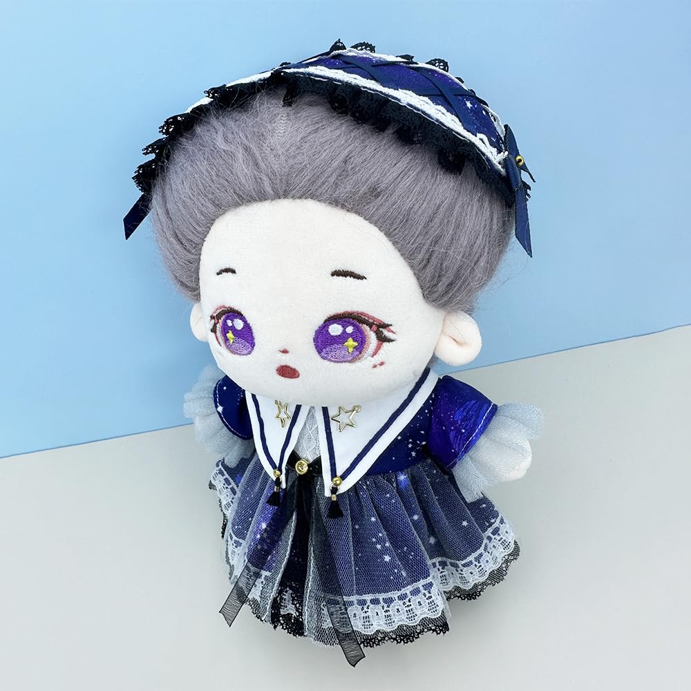 Niannyyhouse 20 см одежда для мягкой игрушки головной убор сетчатое платье синий фиолетовый набор хлопковый костюм для куклы сменный