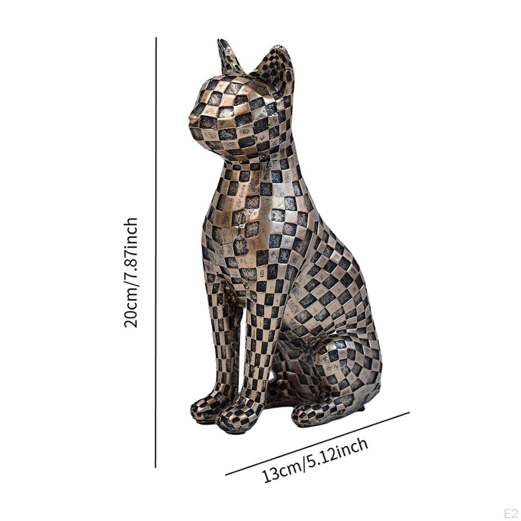 Статуэтка кошки из смолы Современная центральная композиция Художественное произведение Ремесло Скульптура животного Настольный декор для полки