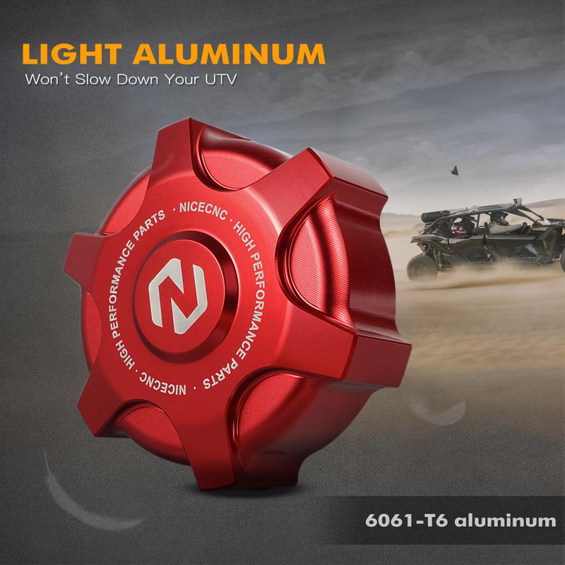 NiceCNC UTV For Can-Am Maverick X3 Max R 4x4 XDS XMR XRC XRS Turbo DPS Gas Fuel Cap Plug Guard Aluminum Accessories Black Red