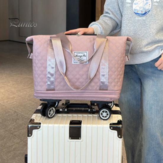 Расширяемая складная дорожная сумка, чемодан, застежка-молния, большая вместимость, водонепроницаемая, износостойкая, универсальная, со съемными колесами