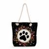 Dog paw print thick rope single-shoulder beach bag 7259 KTB