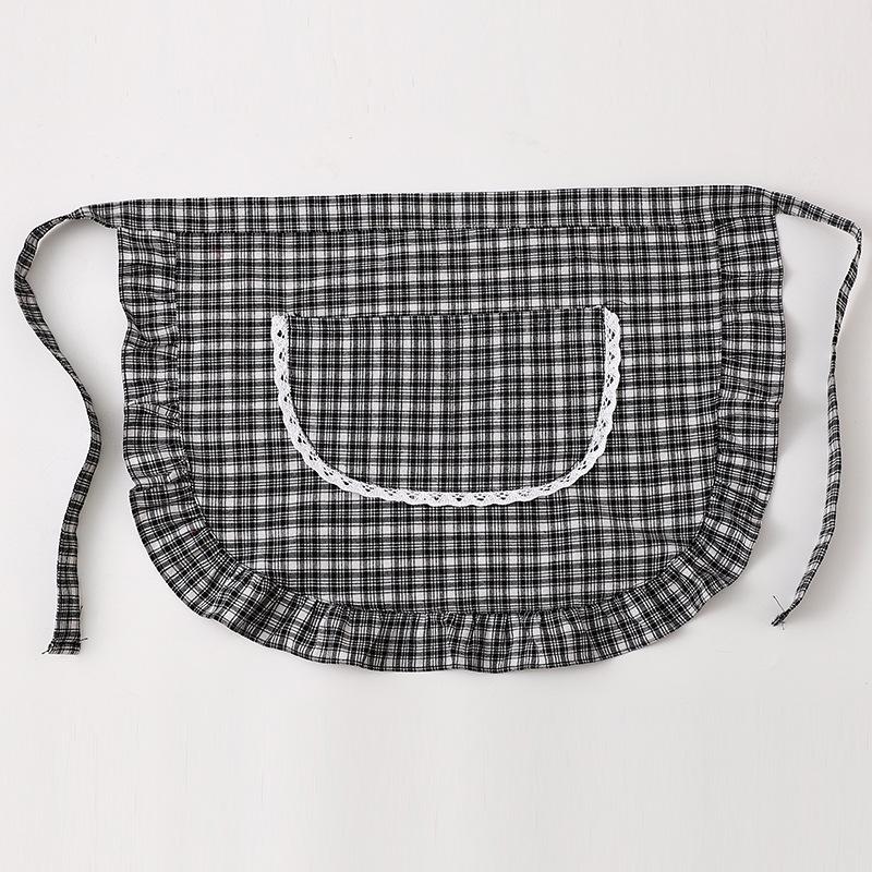 Фартук Клетчатый Квадратный Полуфартук Хлопковый Материал Пятноустойчивый Дышащий Домашняя Кулинария Рабочая Одежда Кухонные Аксессуары