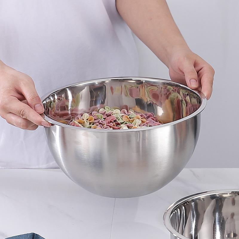 18-26 см Нержавеющая сталь Высокая емкость Мука Яйца Смешивание Чаша Загущение Салатник Выпечка Суп Контейнер Кухонная Утварь