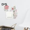 Цветочный ПВХ самоклеящийся водонепроницаемый настенный декор для выключателя света и розетки