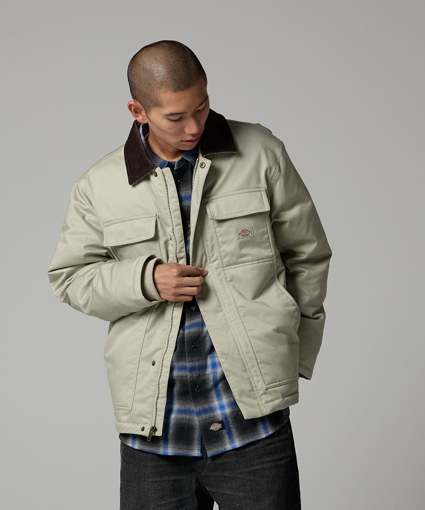 Dickies Стеганая куртка Eisenhower с вельветовым воротником Abbey Stone