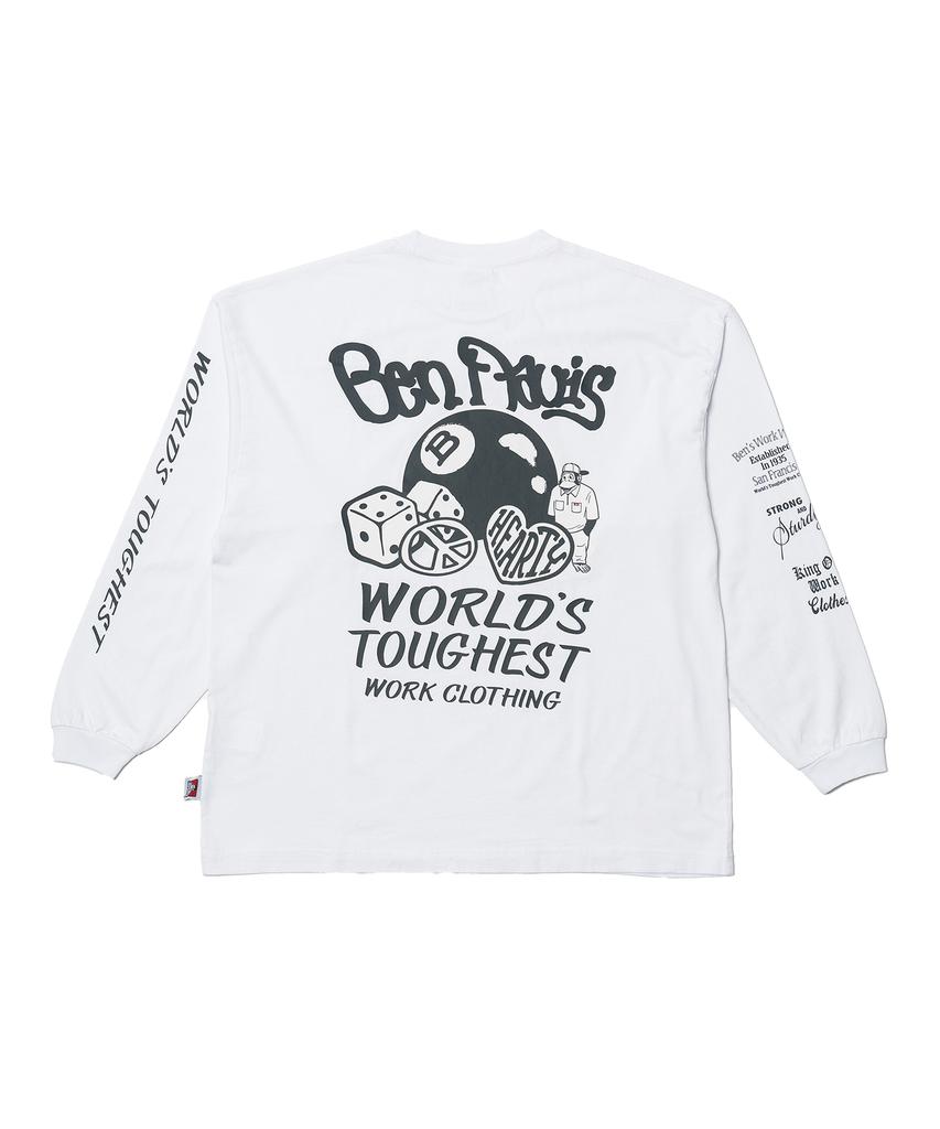 BEN DAVIS White Label Bleach Washed Long Sleeve T-Shirt Lavender (Oversized)
