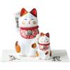 Maneki Neko Maneki Cat Good Luck xx Set Arabesque Luck Cat Porcelain Ale-net W6.5 D7.5 H11.5cm (красный)