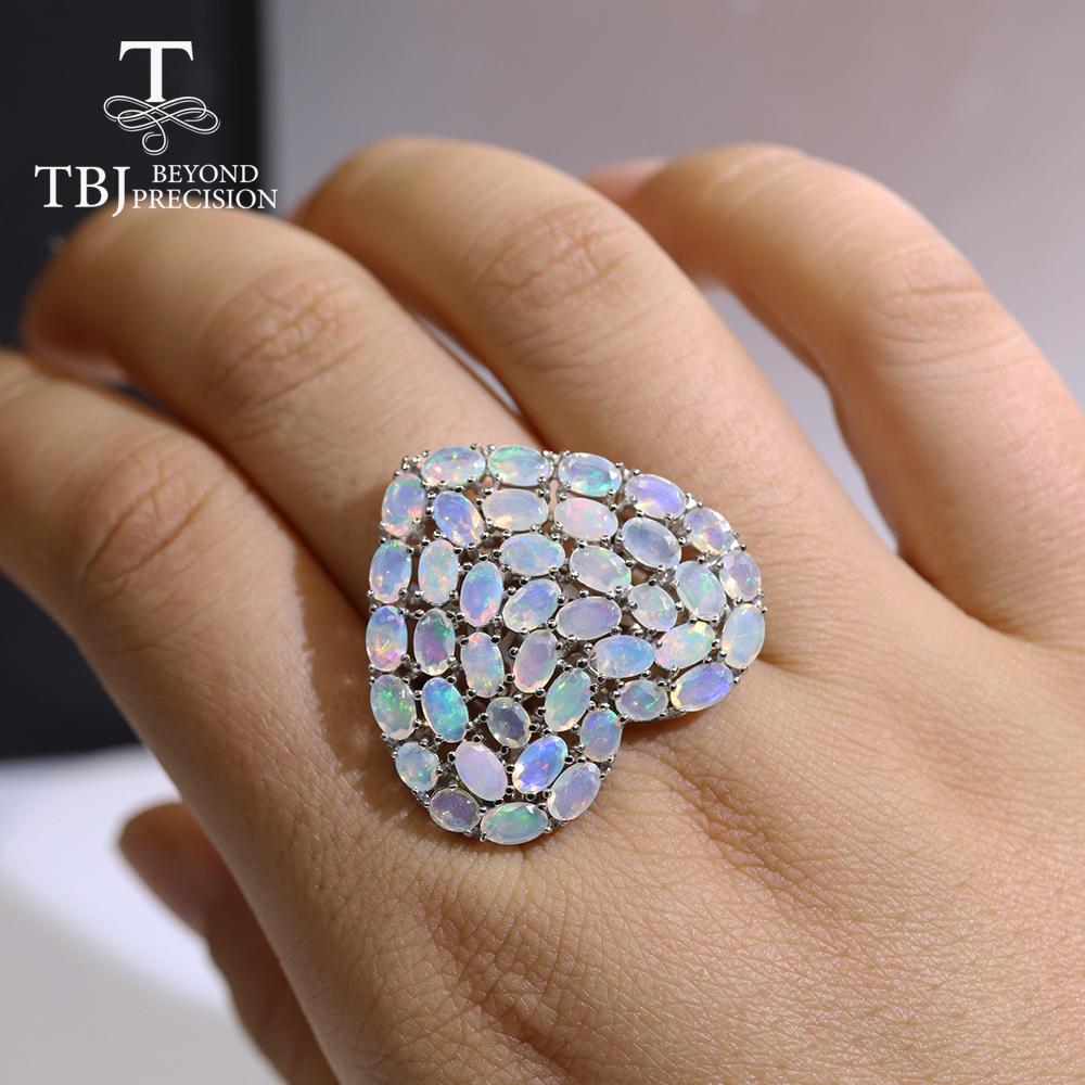 Кольцо с цветным опалом в форме большого сердца, натуральный драгоценный камень, серебро 925 пробы, изысканные украшения для женщин, роскошные ювелирные изделия, подарок для мамы, жены