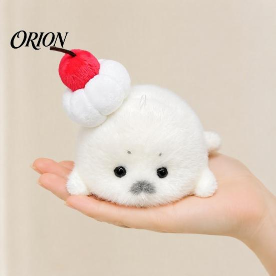 Holiday Stocking Stuffer Cute Baby Seal Plush Keychain, Soft Fluffy White Mini Bag Small Animal Charm, Stuffed Ocean Key Ring Accessory for