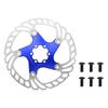 BULLSPANN 1 Set Bicycle Disc Brake 180mm Bicycle Brake Disc Rotor with 6 Bicycle Floating Disc Brake Rotor for Mountain Road Blue Rotor, Bolts,