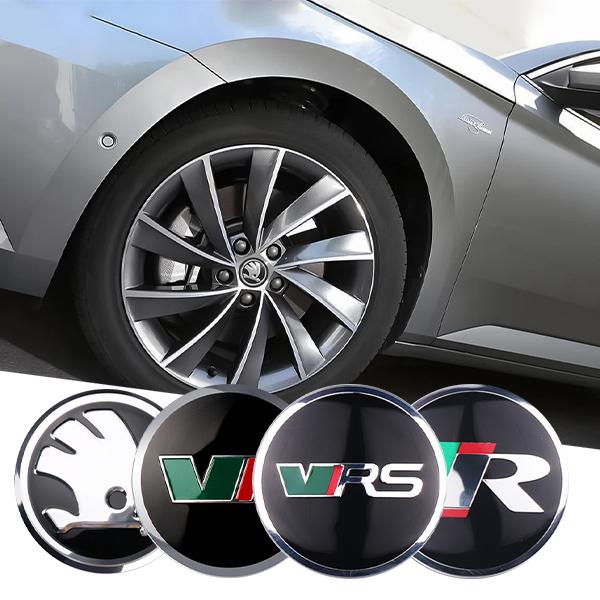 4pcs 56mm Car Emblem Wheel Center Hub Cap Cover Sticker For Skoda Rapid Octavia VRS VII S Kodiaq Karoq Fabia Superb Scala Yeti