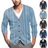 Мужская повседневная однобортная модная куртка-кардиган с длинными рукавами на пуговицах