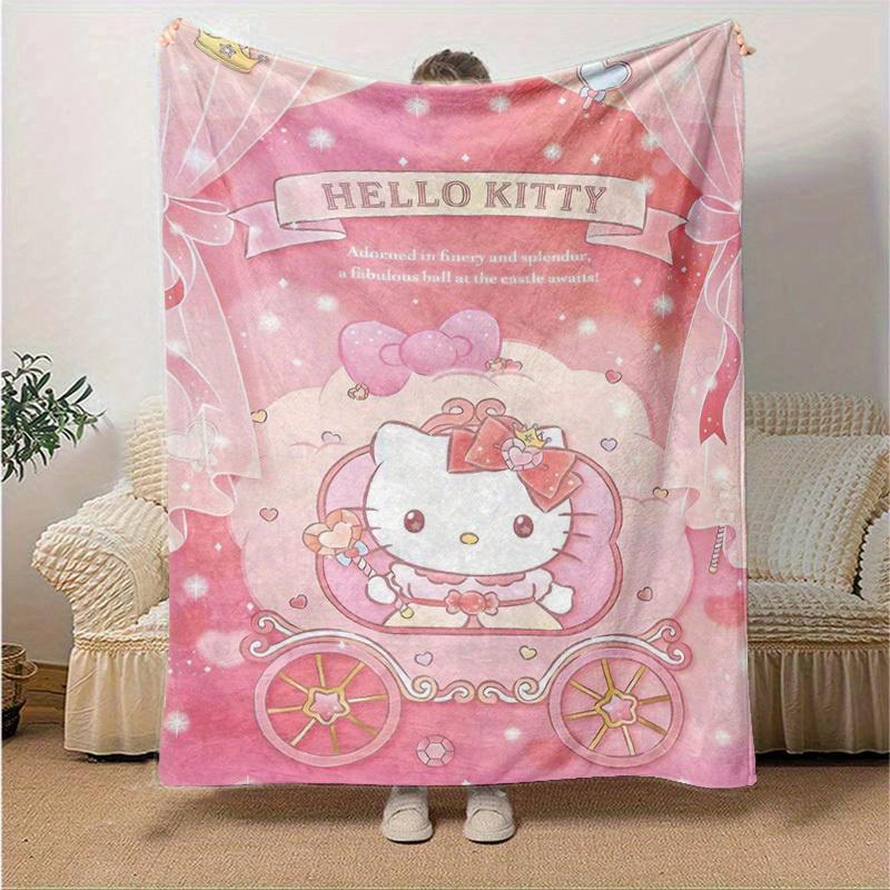 1pc, Sanrio Hello Kitty Home Decor: Cozy Flannel Blanket for Bedroom, Living Room, Travel, Camping, Car, Beach, Office Naps, Perfect Gift & Outdoor Th
