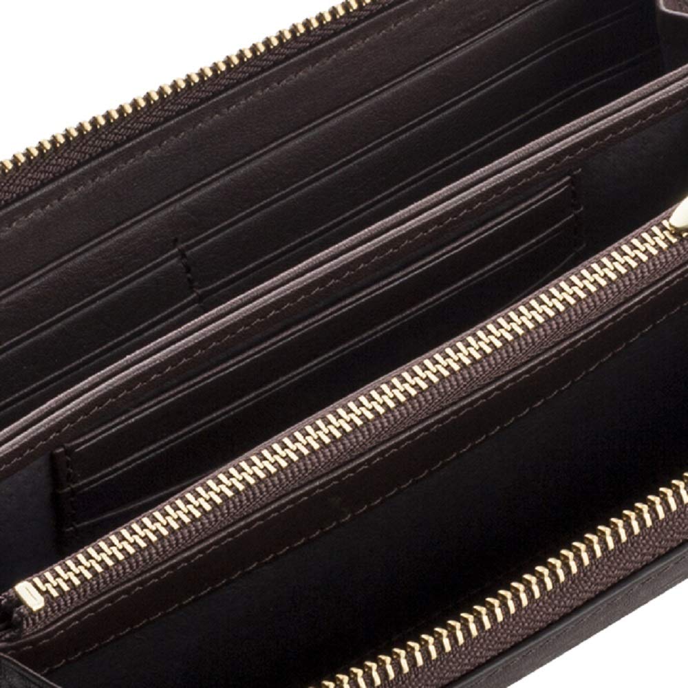 Bralio Minerva Кошелек для купюр с длинным клапаном и круглой молнией, Шоколадный, 111-20