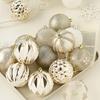 16Pcs Christmas Tree Balls Ornament DIY Accessories Shatterproof 8cm Colored Printed Plastic Ball for Holiday Party Scene Layout Christmas Balls
