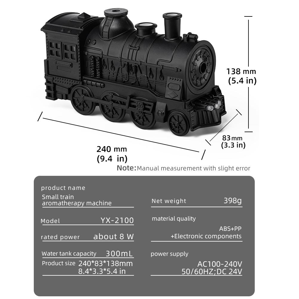 Ретро-поезд Ночные огни Медуза Спрей можно добавлять Ароматерапия Эфирные масла Увлажнитель Беспроводное управление спреем и светом