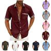 Men's Plaid Printed Button Short Sleeve Shirts Men's Casual Fashion Short Sleeve Shirts