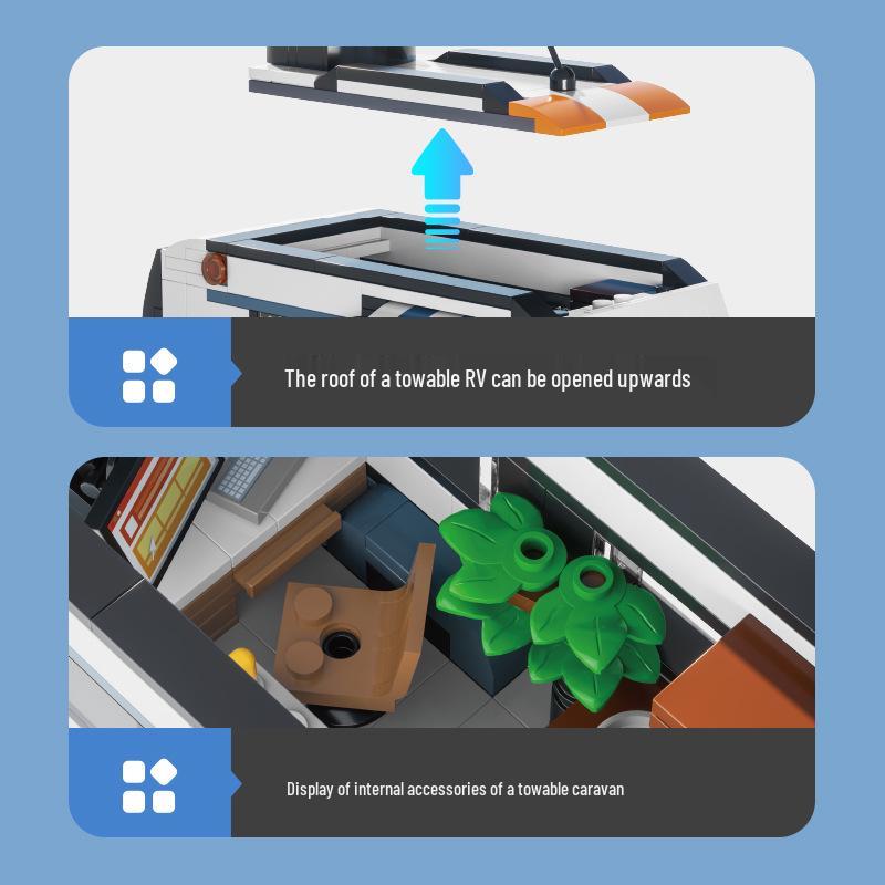 Brick Joy Серия Инженерия Дом на колесах Конструктор Игрушечная модель автомобиля