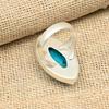 Tibetan Turquoise Gemstone Handmade Solid 925 Sterling Silver Ring Jewelry