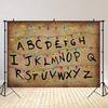 Рустикальный Алфавитный Фон Ретро Цветной Гирляндный Свет Алфавитный Фон Тема Вверх Ногами Фотореквизит для Хэллоуина Принадлежности для Вечеринки по Случаю Дня Рождения