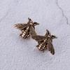 1Pair Vintage Gold Silver Color Retro Bee Brooches Men Women Metal Suit Collar Pins