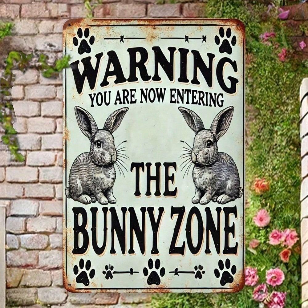 Винтажная табличка «Кролик» 8x12 дюймов, гравированная металлическая жестяная табличка с УФ-печатью, водонепроницаемая, долговечная, забавный декор для дома, сада, бара, офиса