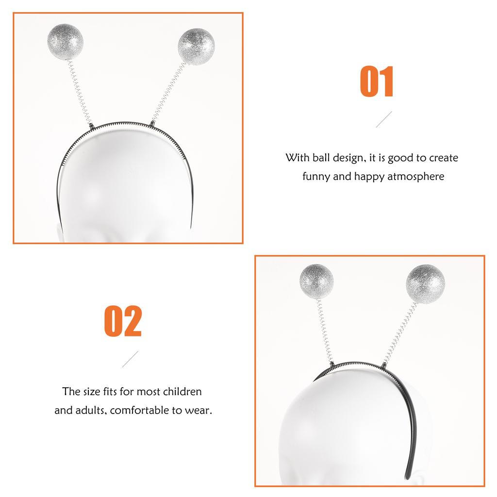 3pcs Foam Ball Headband White Christmas Party Headdress For Adult Lightweight Comfortable No Slip Design Hair Accessory