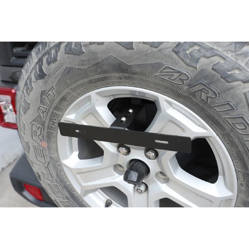 Держатель номерного знака для Jeep Wrangler JK JL 2007-2023, автомобильное заднее запасное колесо, кронштейн для крепления номерного знака, внешний вид