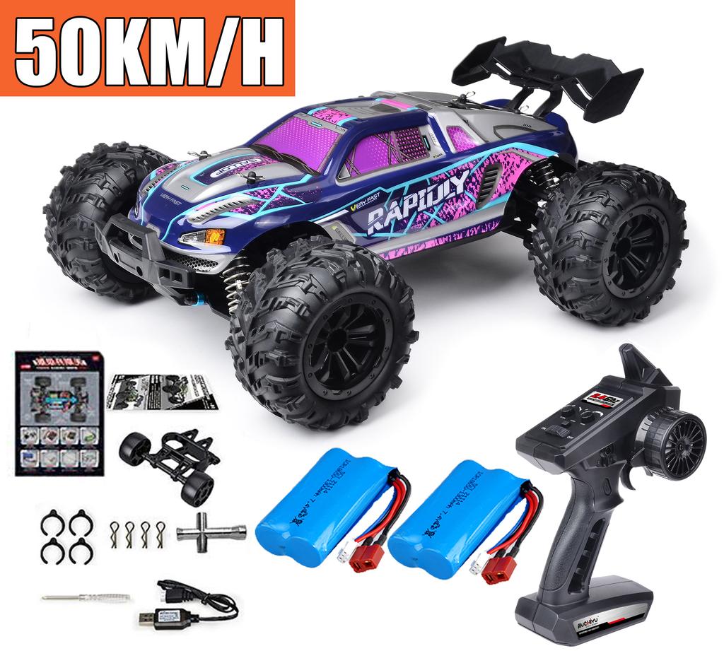 Радиоуправляемая машина Внедорожник 4x4 Высокоскоростная 75 км/ч Машина на пульте управления со светодиодной фарой Бесколлекторный 4WD 1/16 Монстр-трак Игрушки для мальчиков Подарок