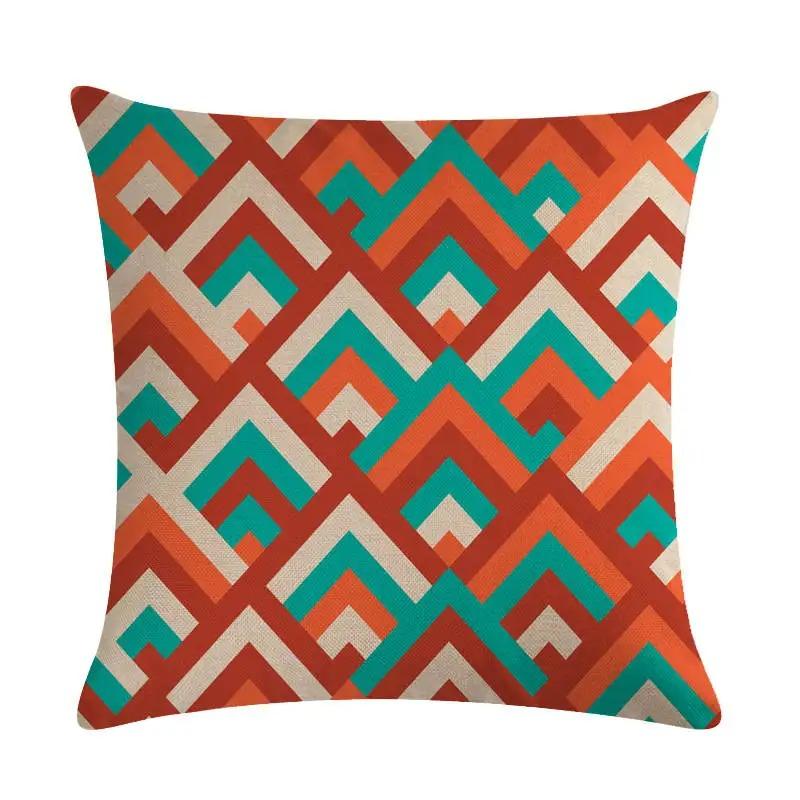 Office Living Room Home Pillowcase Simple Geometric Print Pillowcase Car Ornaments