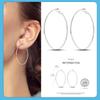 New S925 Silver Double Hoop Earrings Sparkling Pave Stud Earring Gift For Women Engagement Jewelry Anniversary