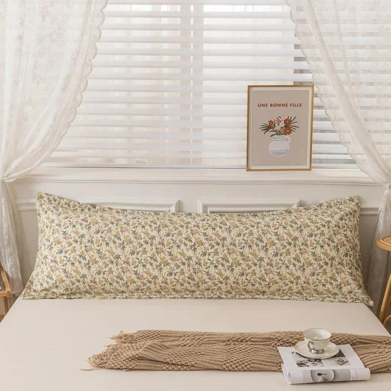 Новая удобная длинная наволочка из мягкого хлопка, двойные длинные наволочки с принтами и однотонными цветами для украшения дома 120/150/180 см, 1 шт.