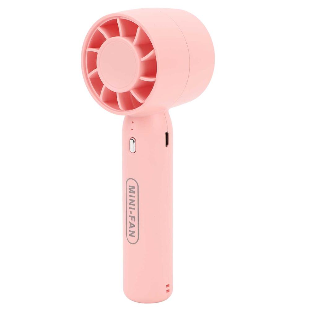 Portable Handheld Fan USB Rechargeable 3 Wind Speeds Safe Turbo Mini Fan for Outdoor Travel Camping Pink