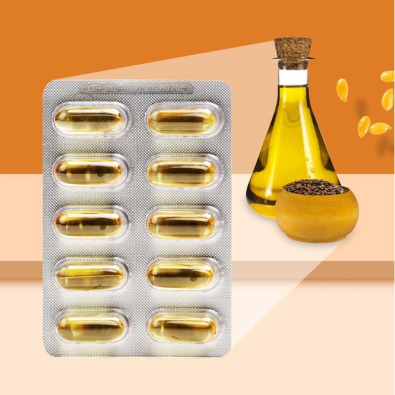 Nature Max Растительное льняное масло 1100 Линоленовая кислота Золотые капсулы Холодный отжим, 60 таблеток, 2 штуки