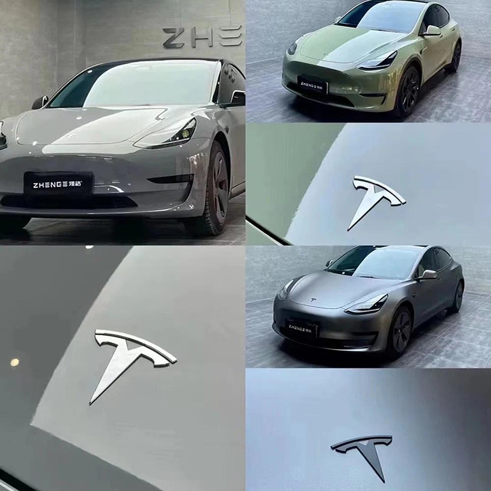 3D Металлическая наклейка с логотипом Tesla T на кузов автомобиля, боковое крыло, багажник, эмблема, декаль, декоративные аксессуары для автомобиля для всех моделей Tesla