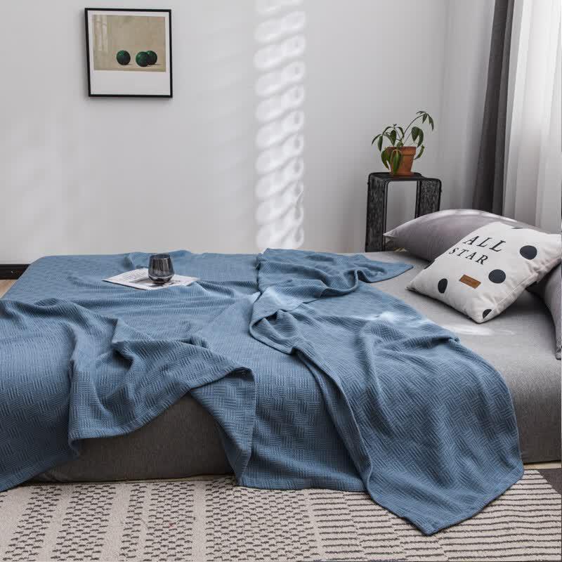 Grace Elegant Plaid Four-Season Towel Blanket