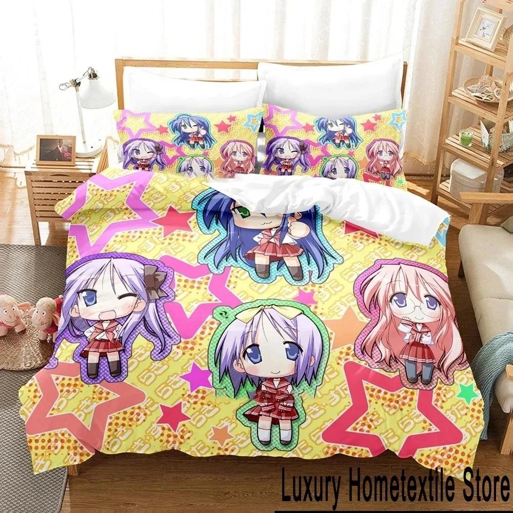 Аниме Konata Izumi Lucky Star Постельное белье Пододеяльник Постельный комплект Одеяло Чехол Наволочка Одеяло King Queen Size Мальчики Взрослые