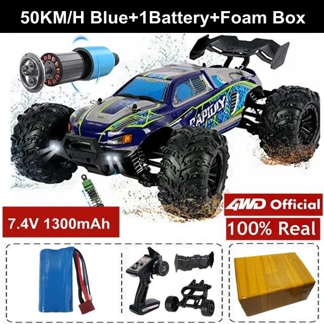 Новый высокоскоростной гоночный внедорожник 4WD RC Car 50 км/ч или 80 км/ч Супер бесщеточный высокоскоростной радио 4x4 Off Road Super Fast Drift Racing RC Truck Vehicle