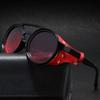 Leather Side Retro Round Glasses Anti Wind Vintage Goggles Classic Steampunk Sunglasses  Outdoors