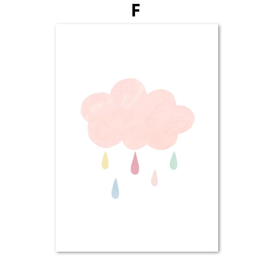 Карта мира животных алфавит ABC номер солнце облако плакат настенная живопись на холсте детская печать настенные картины декор для детской комнаты