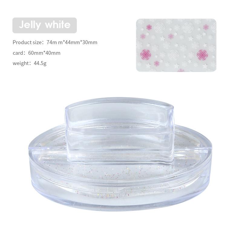 Кристаллический блестящий скребок для штампов для ногтей, прозрачное желе, силиконовая головка для французских ногтей, наборы для маникюра, набор инструментов для штамповки ногтей