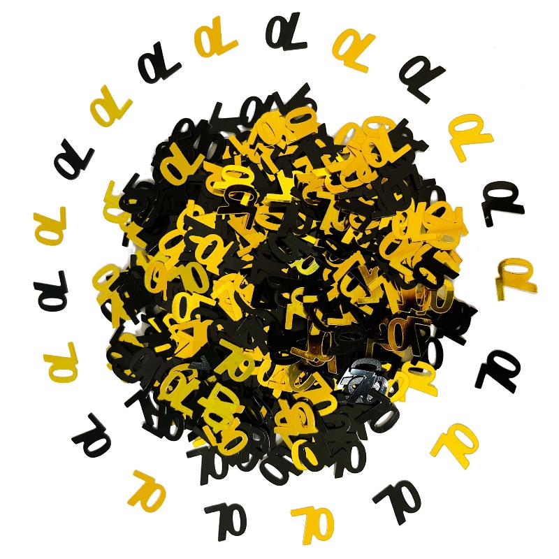 15 г/пакет Цифровое золото Черное конфетти Блестки Число 18/21/30/60/70 Бумажные обрывки Вечеринка по случаю дня рождения Юбилей Свадебное украшение