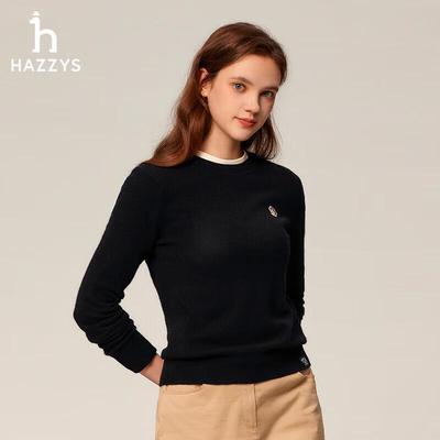 Женский шерстяной свитер HAZZYS с круглым вырезом